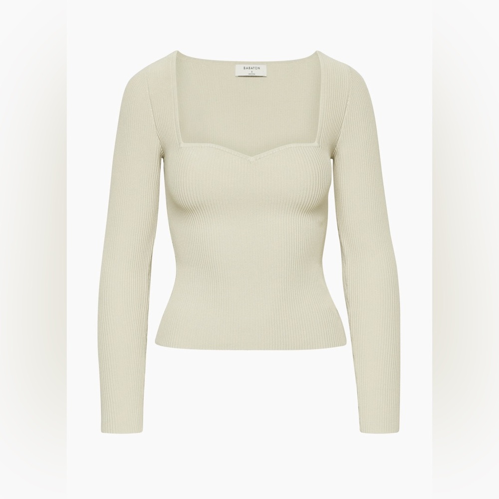 Aritizia Sculpt Knit Babaton Sweetheart Top Long Sleeve